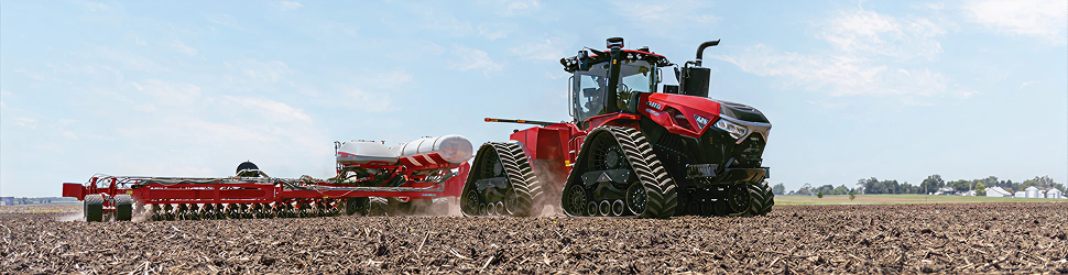 Case IH tractor tilling a field